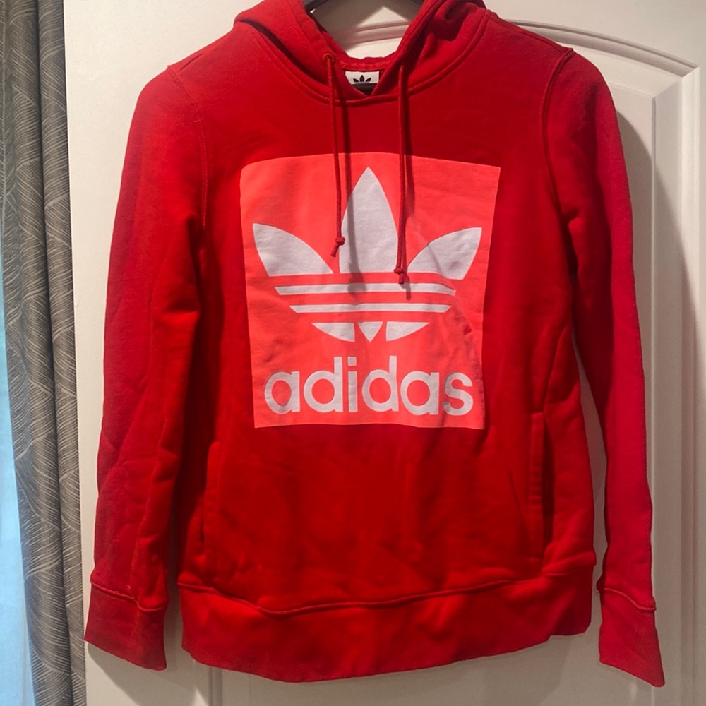 Red adidas hoodie